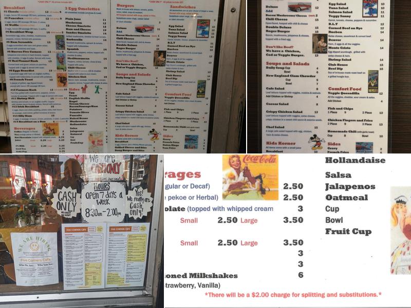 Five Corners Cafe Menu
