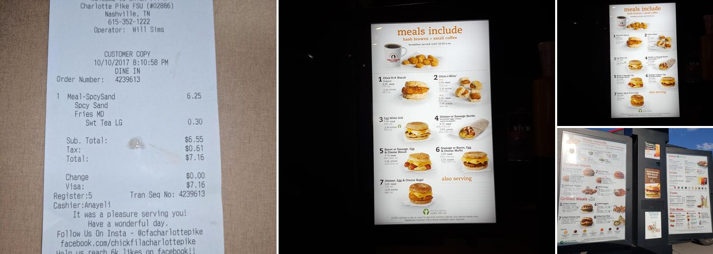 Chick-fil-A Menu