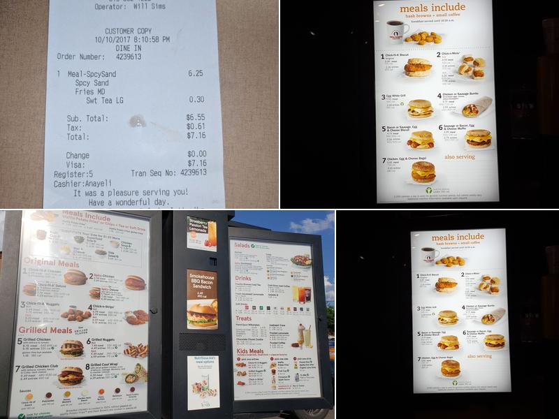 Chick-fil-A Menu