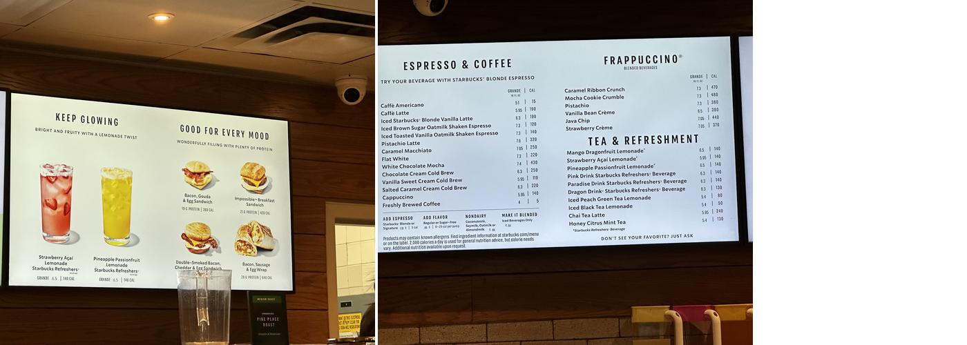 Starbucks Menu