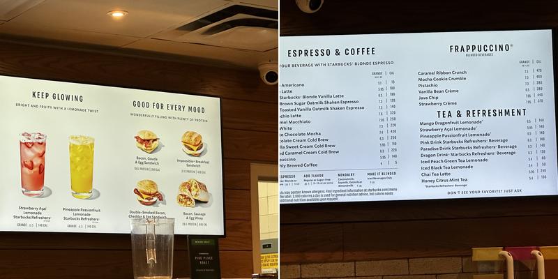 Starbucks Menu