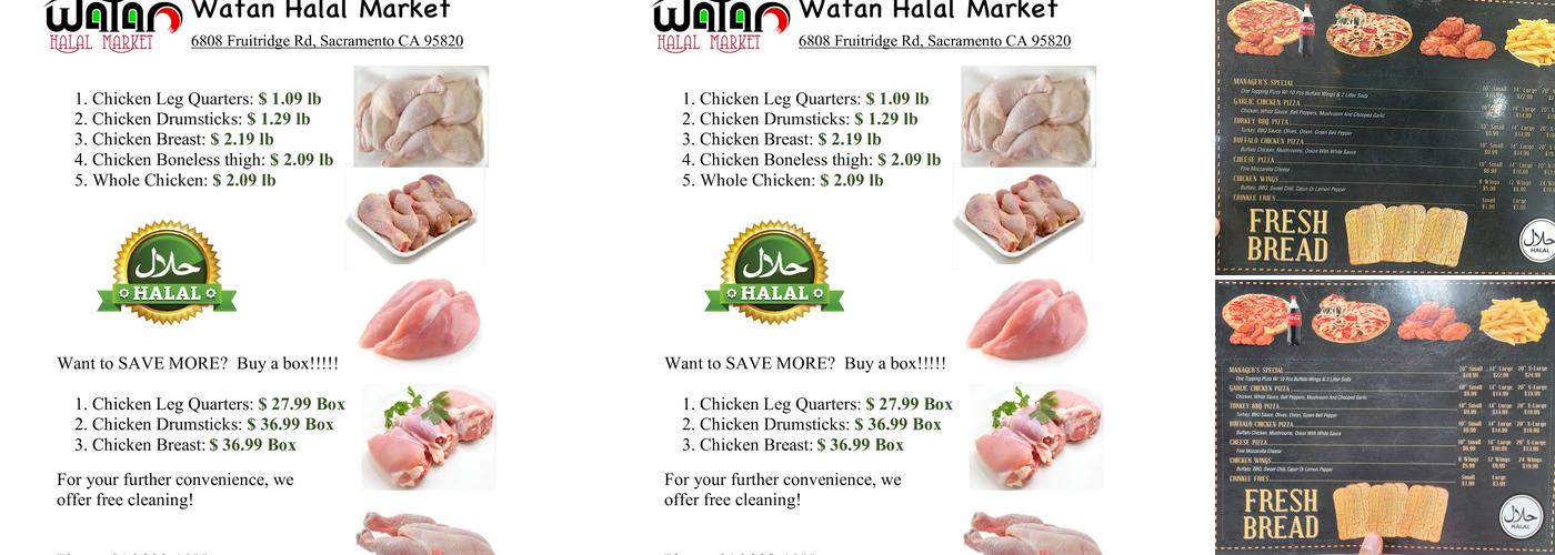 Watan Halal Market Menu