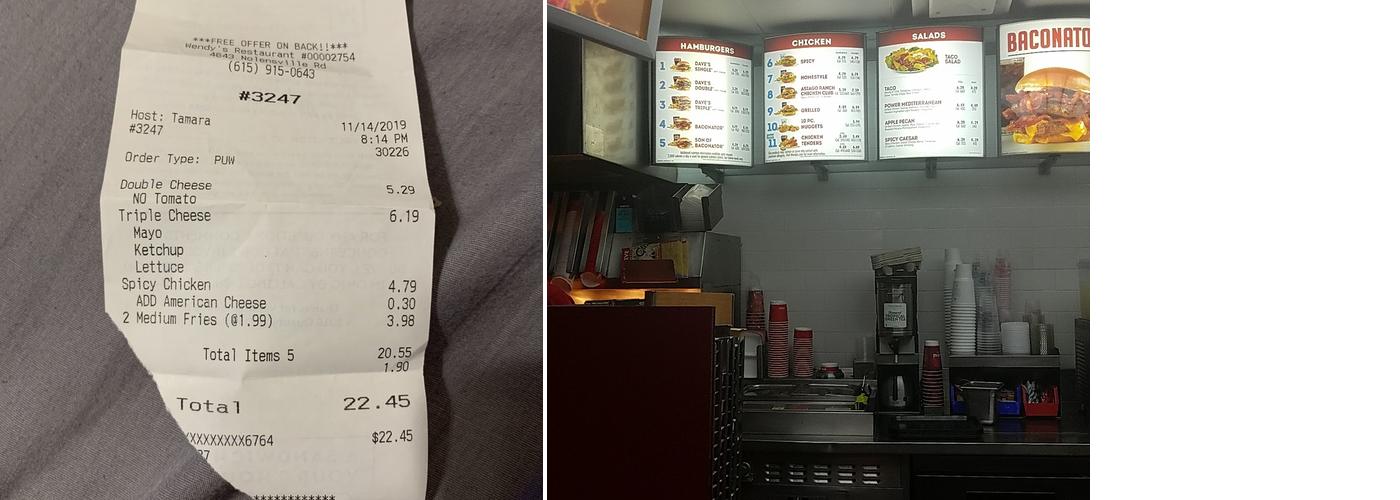 Wendy's Menu