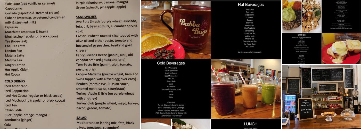 Bubba & Bugs Coffee Bar Menu