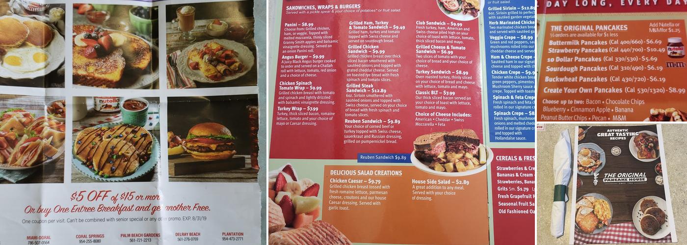 The Original Pancake House Menu