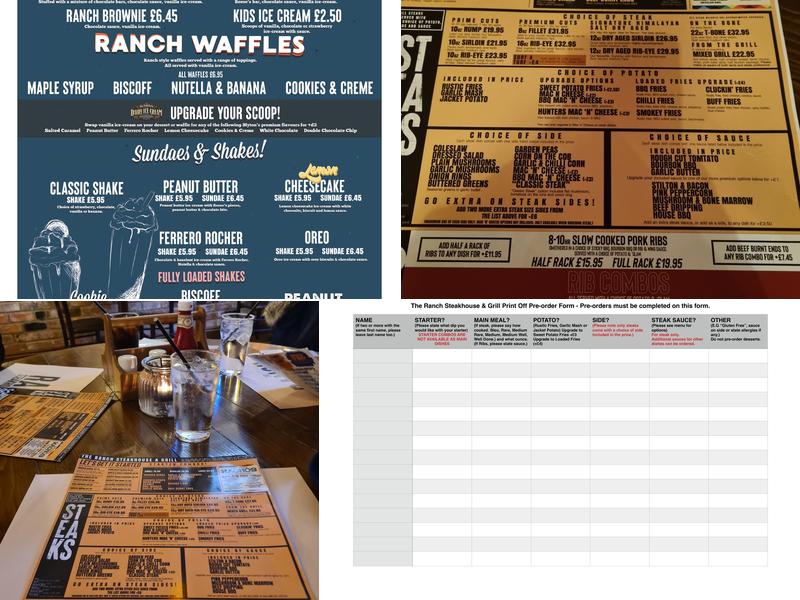 The Ranch Steakhouse & Grill Menu
