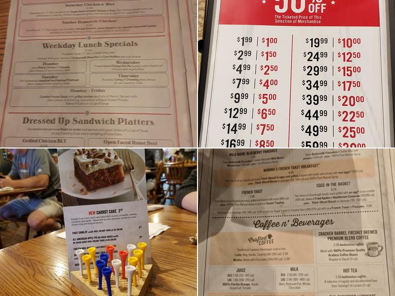 Cracker Barrel Old Country Store Menu