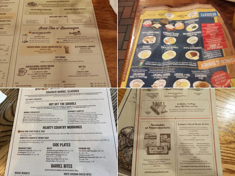 Cracker Barrel Old Country Store Menu