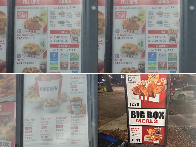 KFC Menu