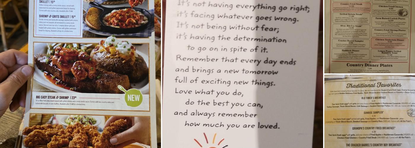 Cracker Barrel Old Country Store Menu