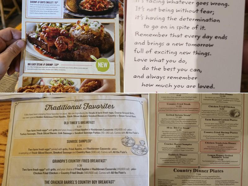 Cracker Barrel Old Country Store Menu