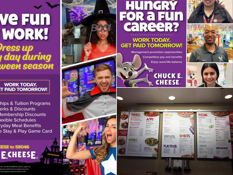Chuck E. Cheese Menu