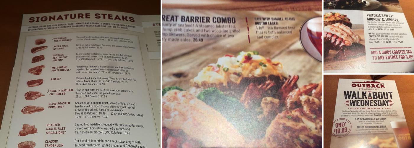 Outback Steakhouse Menu