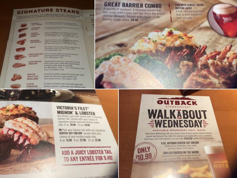 Outback Steakhouse Menu
