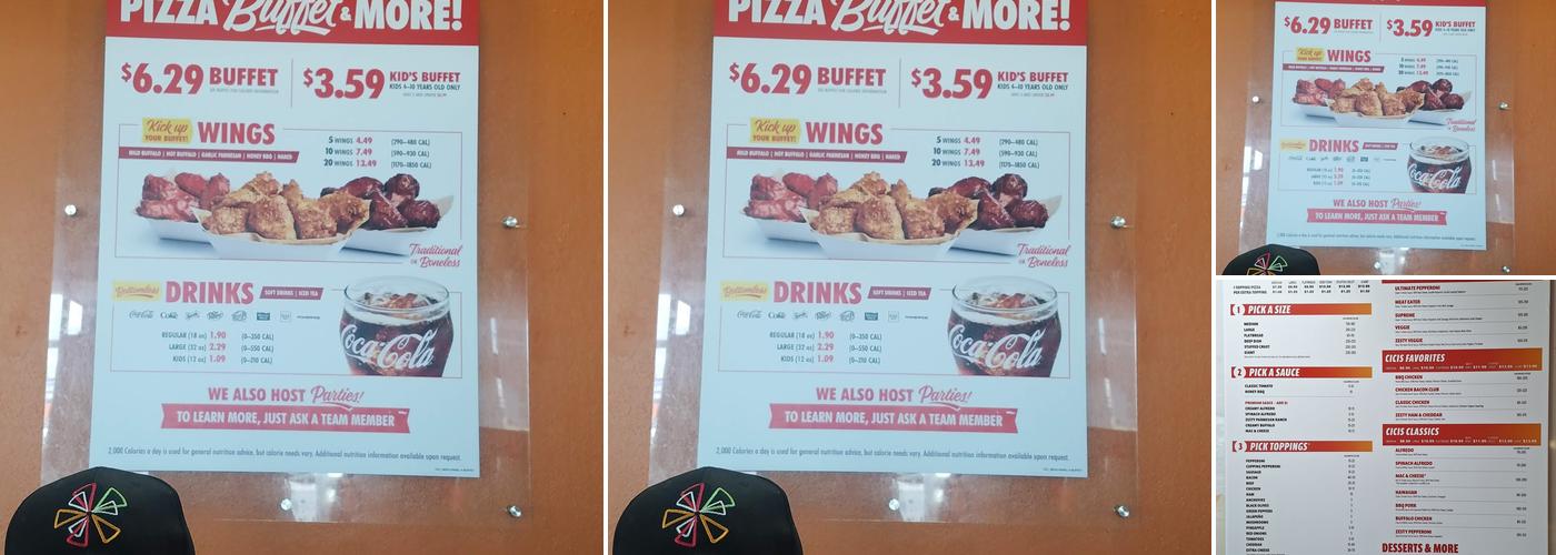 Cicis Pizza Menu