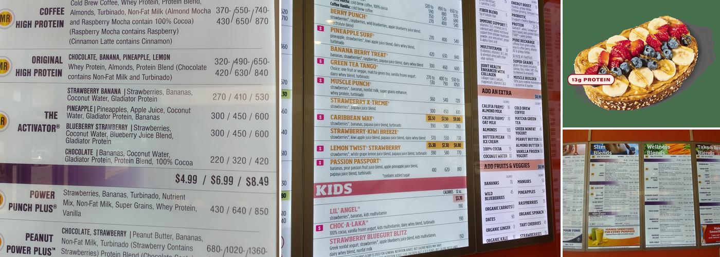 Smoothie King Menu