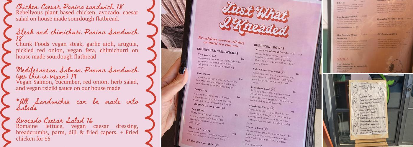 Just What I Kneaded Menu