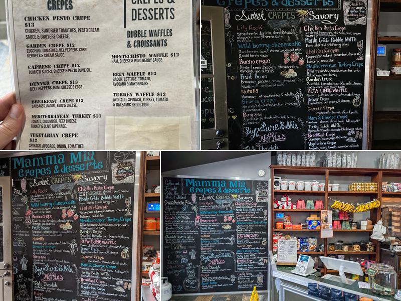 Mamma Mia Crepes and Desserts Menu