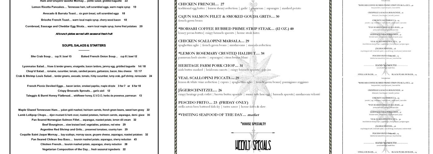 Stella: A Kitchen & Bar Menu