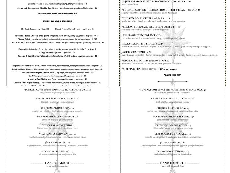 Stella: A Kitchen & Bar Menu