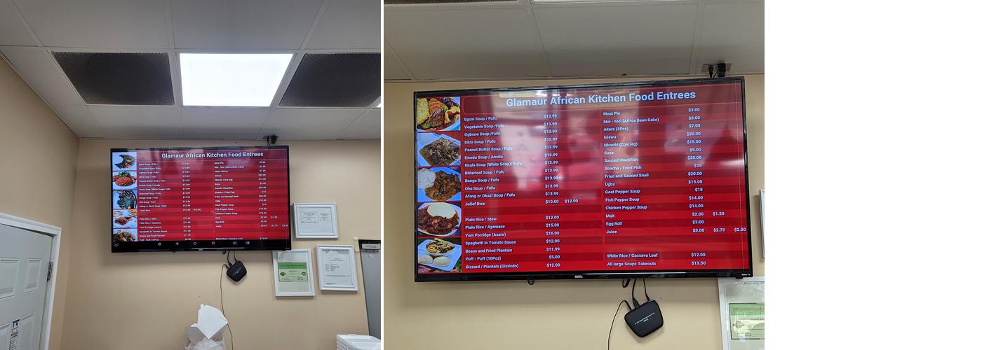 Glamaur African Kitchen Menu