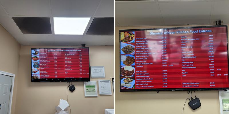 Glamaur African Kitchen Menu