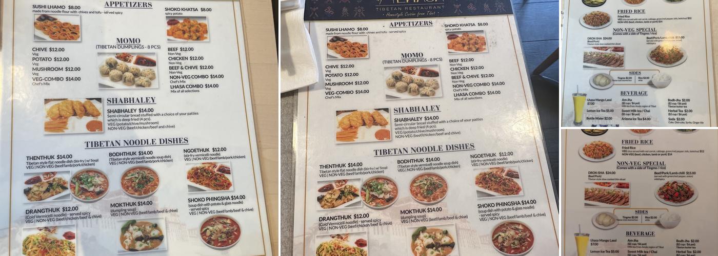 Lhasa Menu