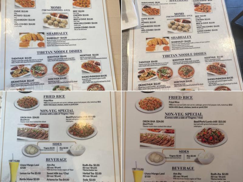 Lhasa Menu