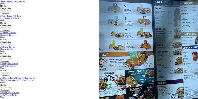 Taco Bell Menu