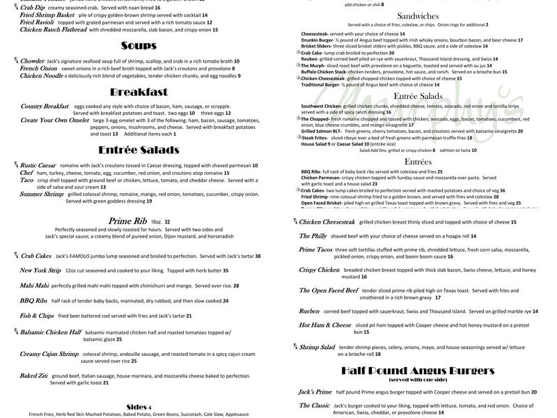 Onion Jack's Menu