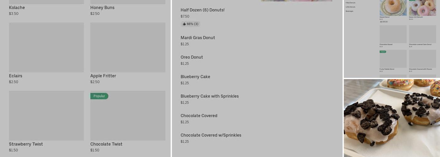 Donuts, Brunch, N' Such Menu