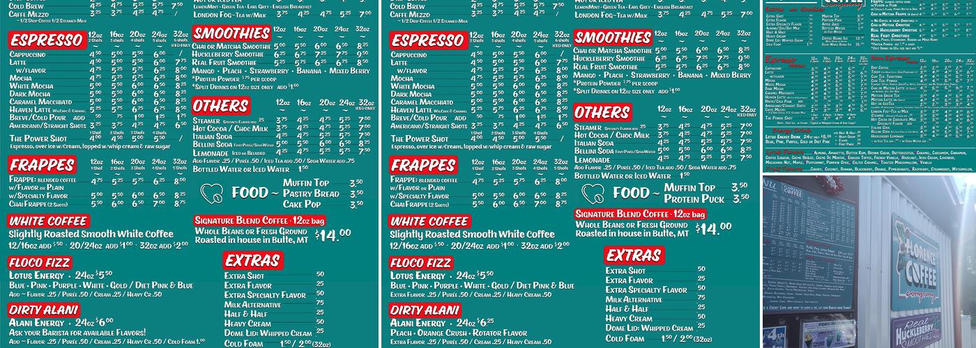 Florence Coffee Company Menu