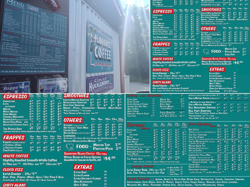 Florence Coffee Company Menu