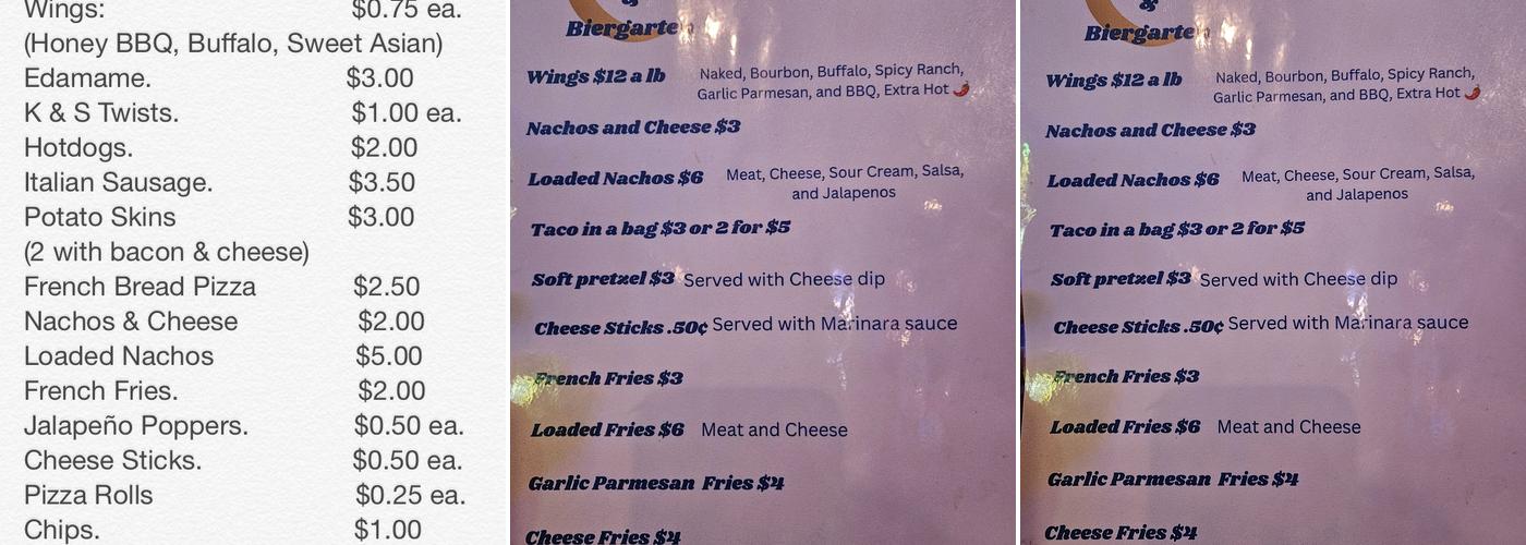 Blue Moon Tavern Menu