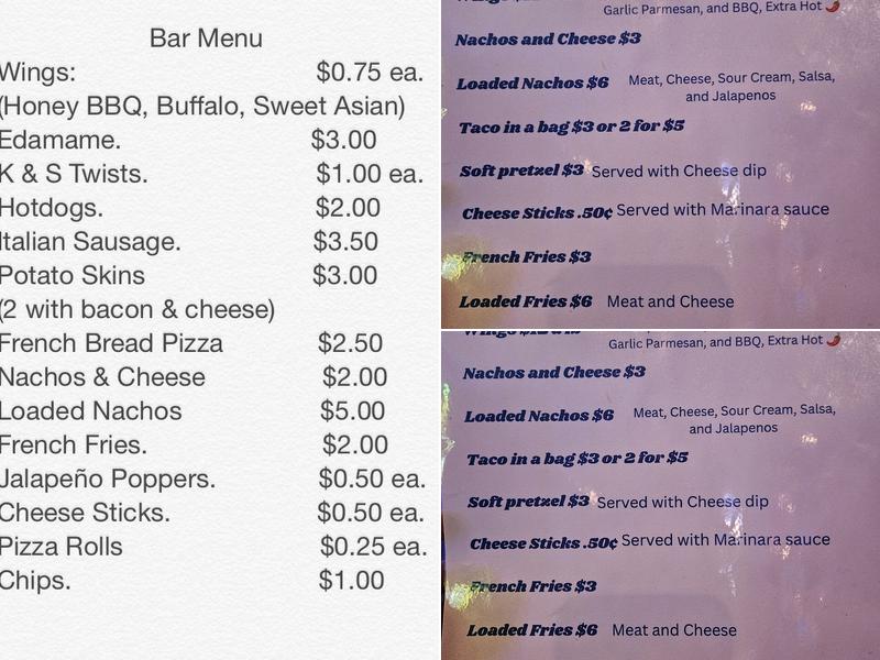 Blue Moon Tavern Menu