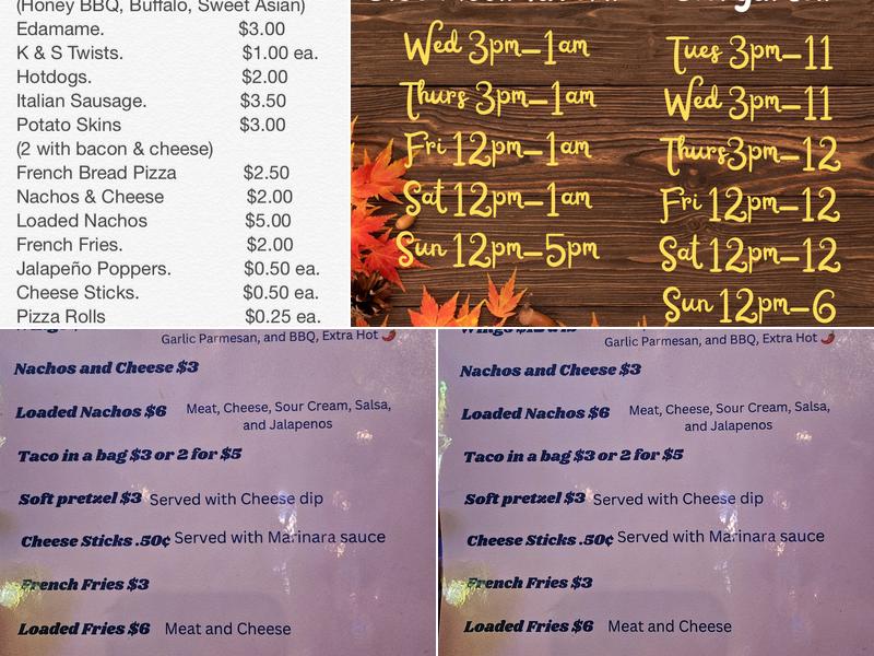 Blue Moon Tavern Menu