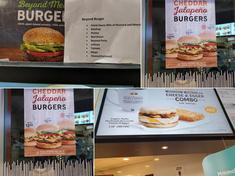 A&W Canada Menu