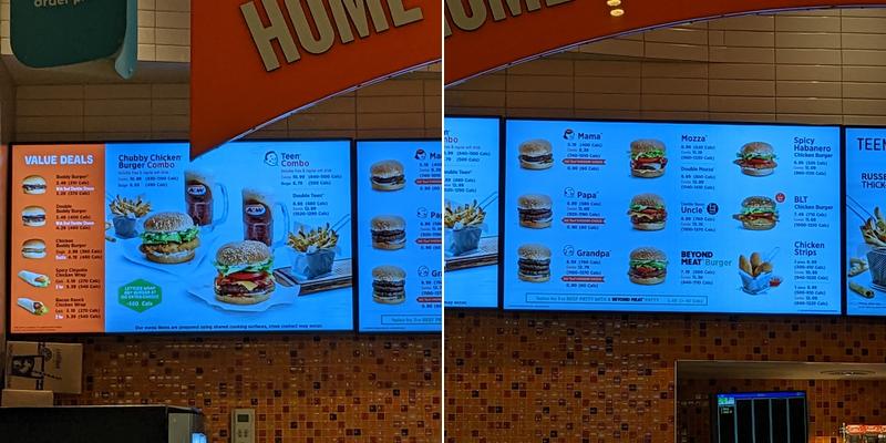 A&W Canada Menu