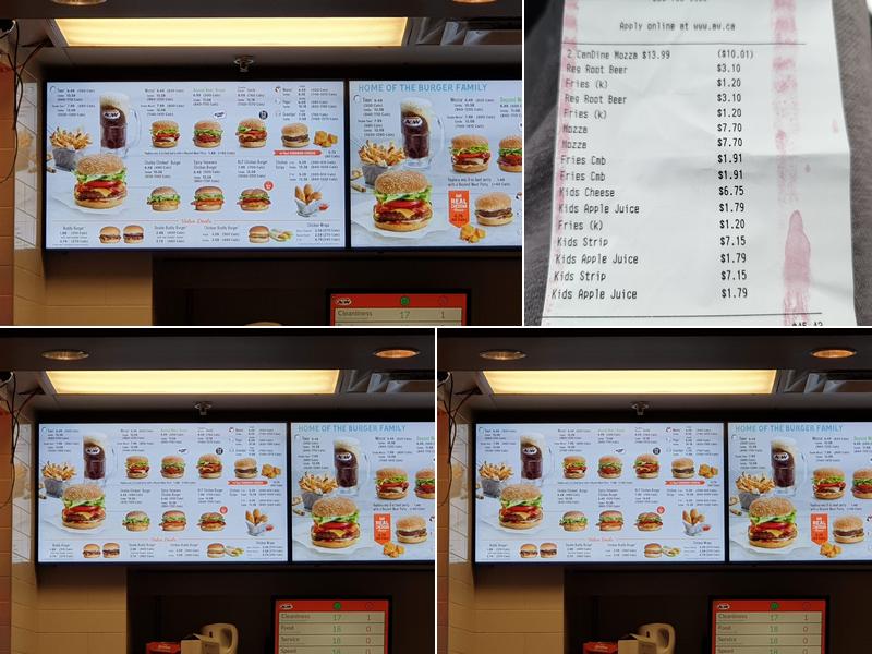 A&W Canada Menu