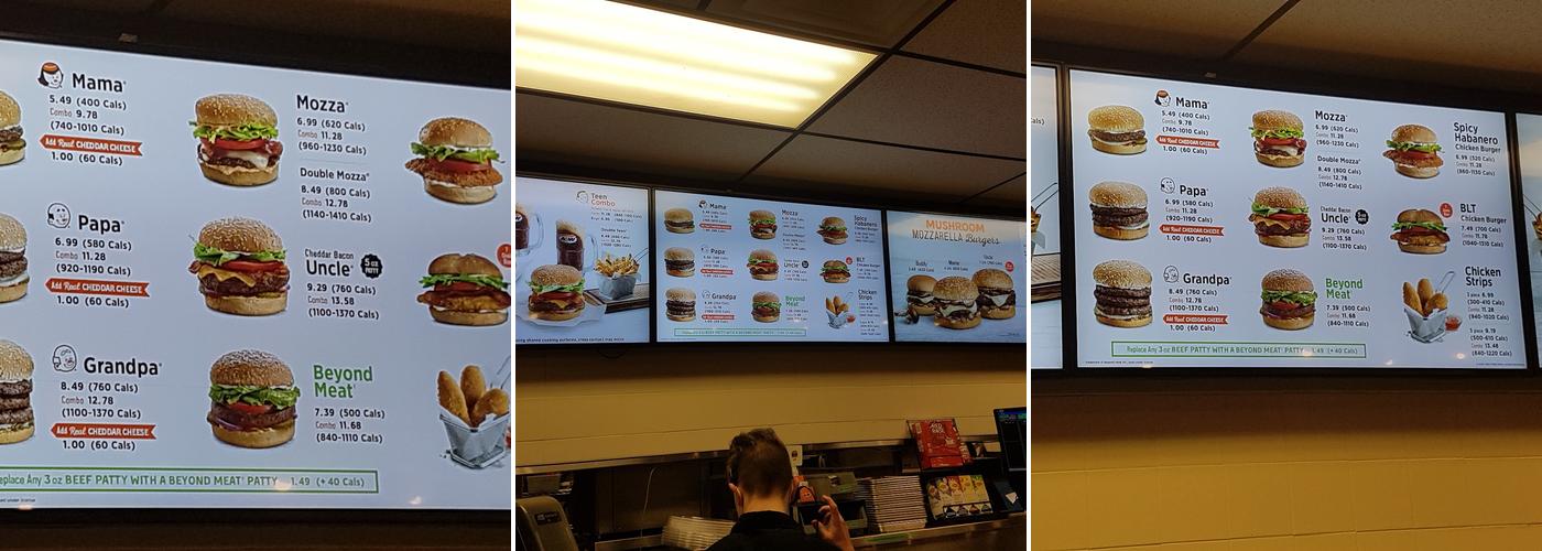 A&W Canada Menu