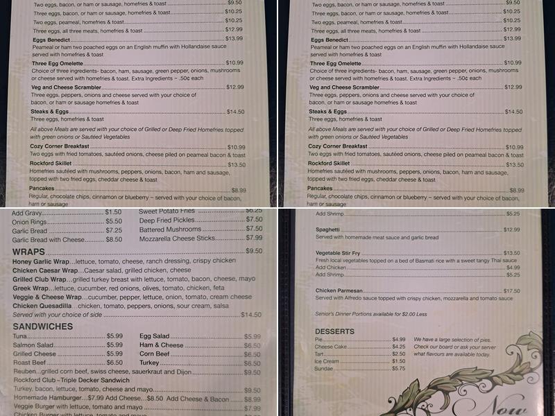 Rockford Restaurant Menu