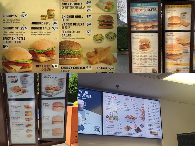 A&W Canada Menu