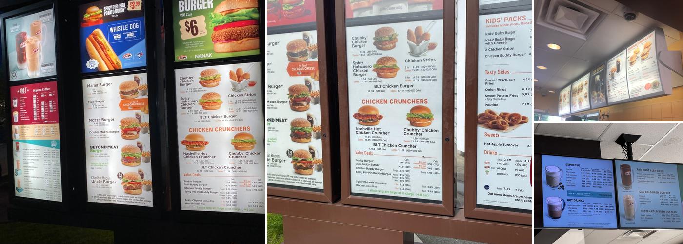 A&W Canada Menu