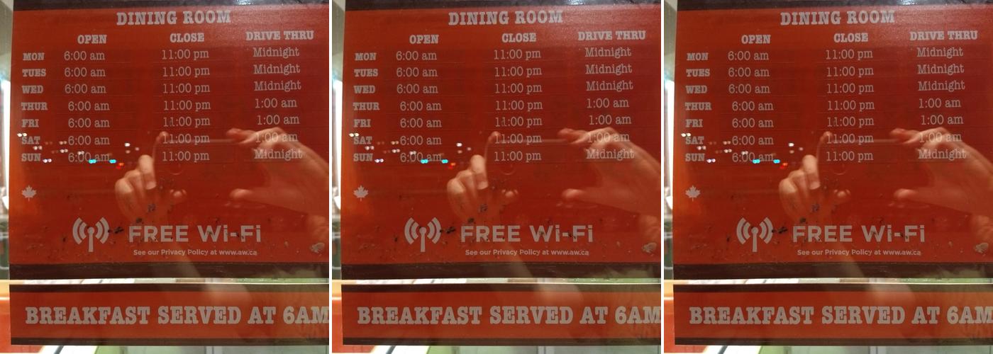 A&W Canada Menu