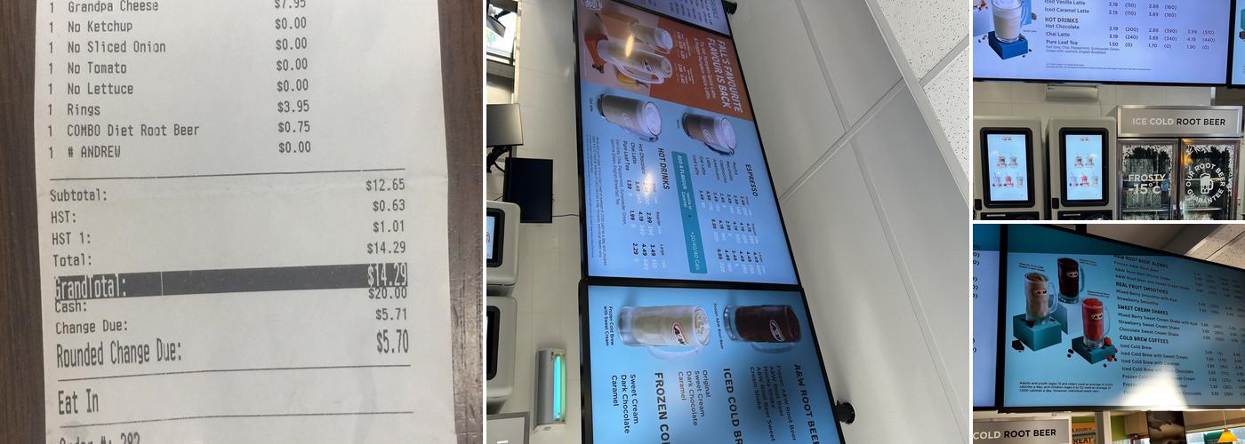 A&W Canada Menu