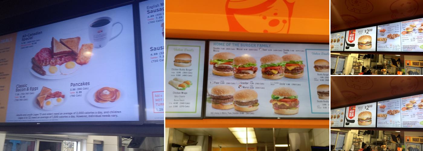 A&W Canada Menu