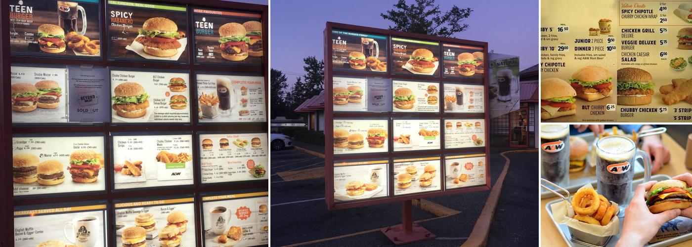 A&W Canada Menu