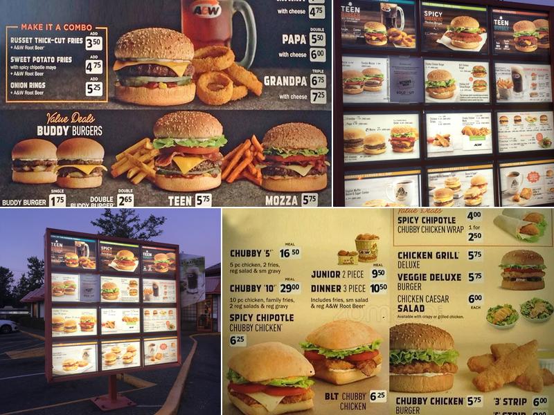 A&W Canada Menu