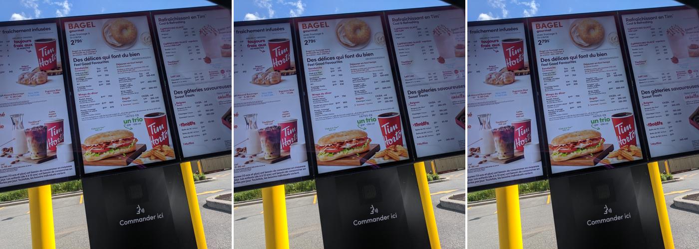 Tim Hortons Menu