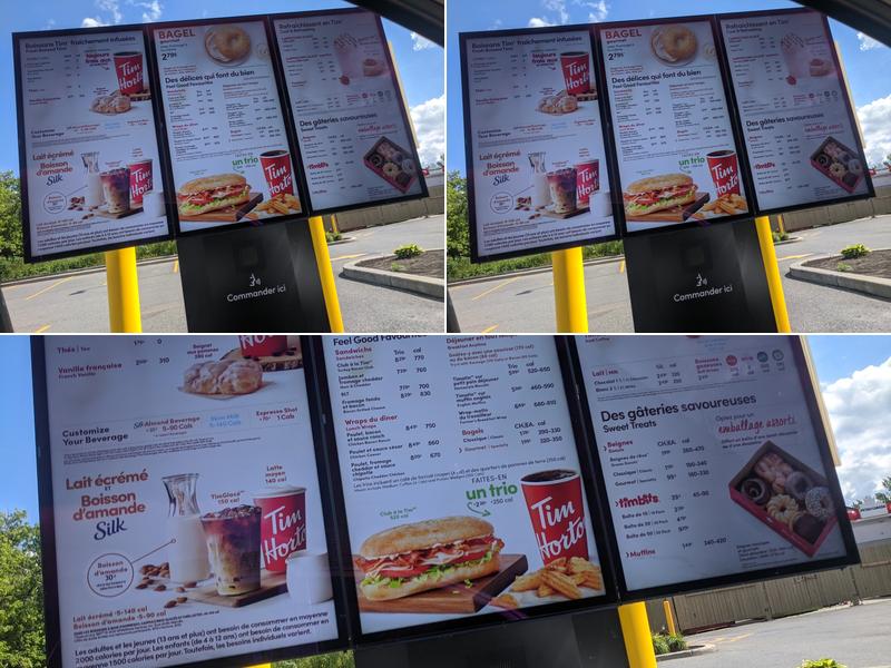 Tim Hortons Menu